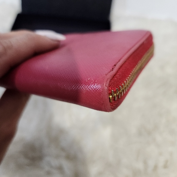 Prada peonia pink   saffiano leather zip around wallet with box - Picture 10 of 17